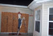 plywood on the house before the hurricane